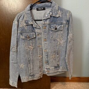 Blue B Women's Star Embellished Denim Jacket
